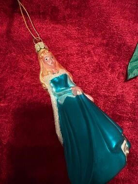 Teal Princess Glass Christmas Ornament - Home Holiday vintage like new